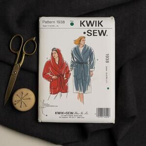 Kwik Sew 1938 Misses Wrap Coat Pattern XS-XL Kerstin Martensson 1989 Uncut